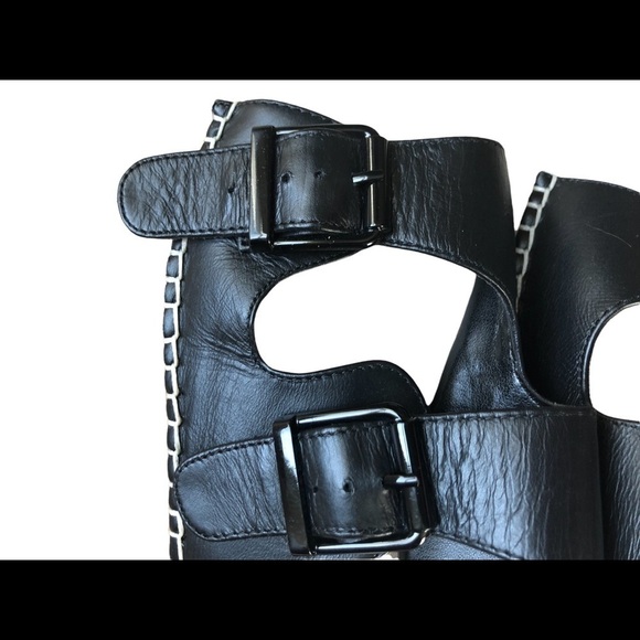 Steven Steve Madden Black Lapis Espadrille Leather Platform Sandal 8M Bohemian - Picture 5 of 7